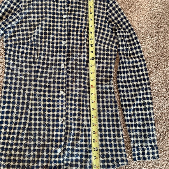 CAbi long sleeved blouse - size XS - navy and cream pattern - Picture 4 of 6